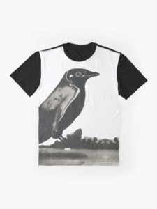 oiseau encre de chine sur t-shirt