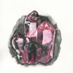 peinture d'une pierre précieuse brute à l'aquarelle